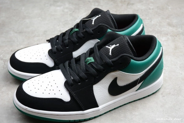 Low Air Jordan Black White 1 553558-113 Mystic Green 0717